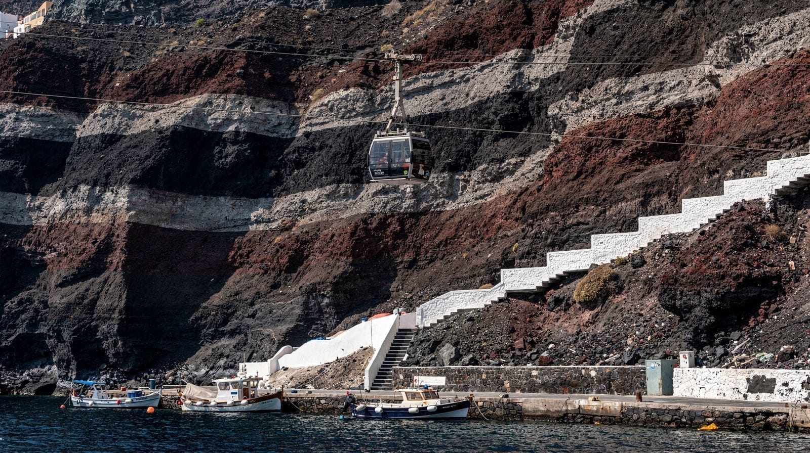 Téléphérique de Santorin et les 588 marches : monter depuis le vieux port