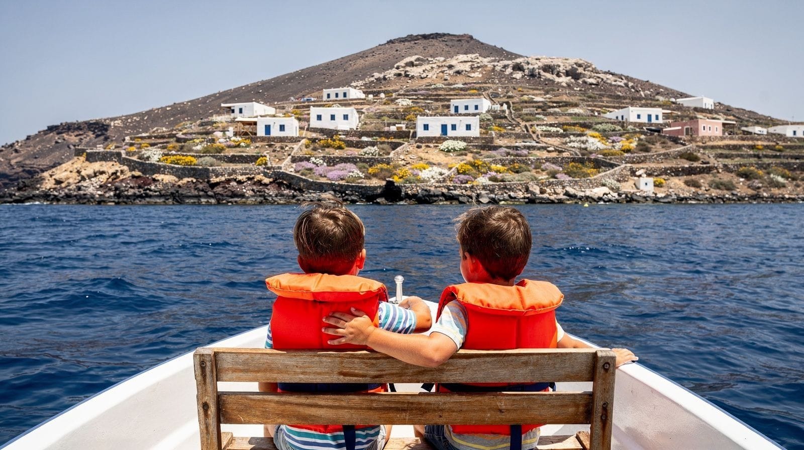 Santorin avec des enfants